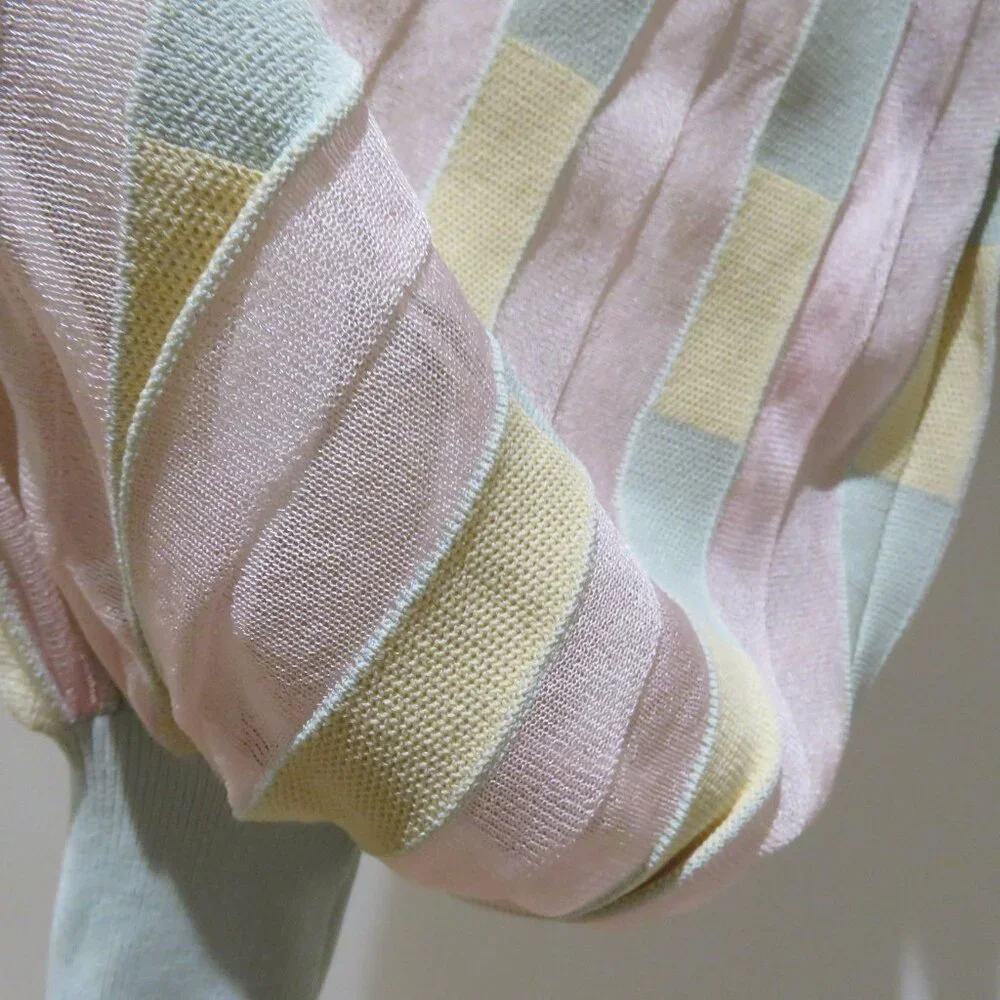ZARA Pastel Balloon Sleeve Square Neck Knit Cropped Top Fairy Boho Romantic Sz S